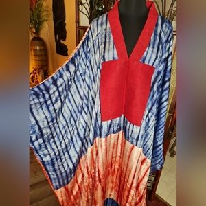 Adametu Collection Blue and Red Caftan dress
